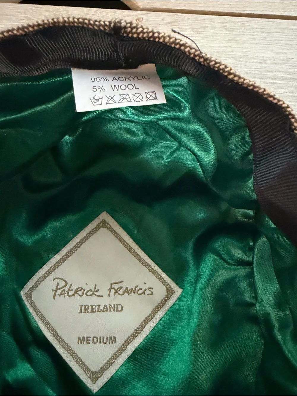 Patrick Francis Men's Ireland Tweed Flat Cap, Sz M, NWT